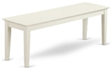 Capri Bench With Wood Seat In Linen White