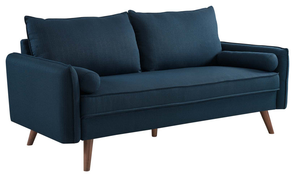 Revive Upholstered Fabric Sofa, Azure