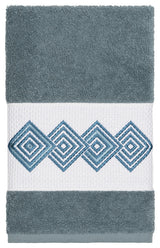 Linum Home Textiles Noah Embellished, Teal, Hand Towel, Single
