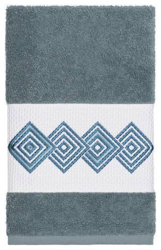 Linum Home Textiles Noah Embellished, Teal, Hand Towel, Single