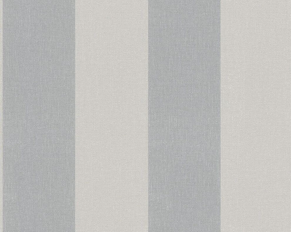 Elegance2, Modern Accent Block Stripes Baroque Gray Wallpaper Roll