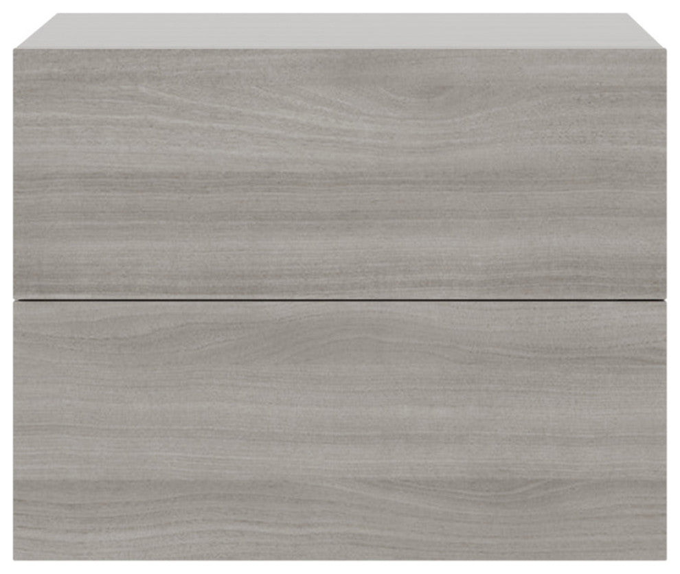 Ayla Nightstand, Light Gray Oak High Gloss