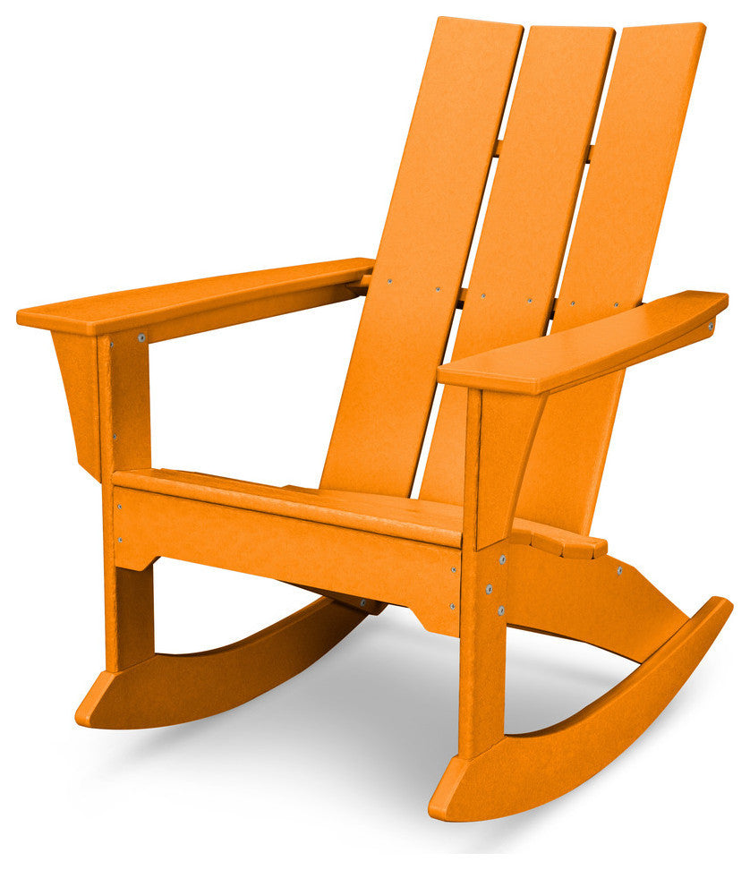 Polywood Modern Adirondack Rocker, Tangerine