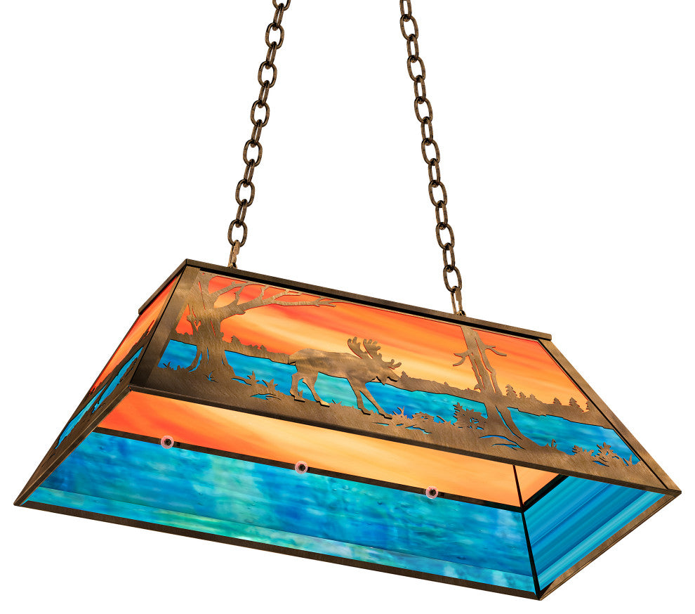 33 Long Moose at Lake Oblong Pendant