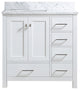 CASAINC 36" Single Sink Freestanding Marble Top Bathroom Vanity, White