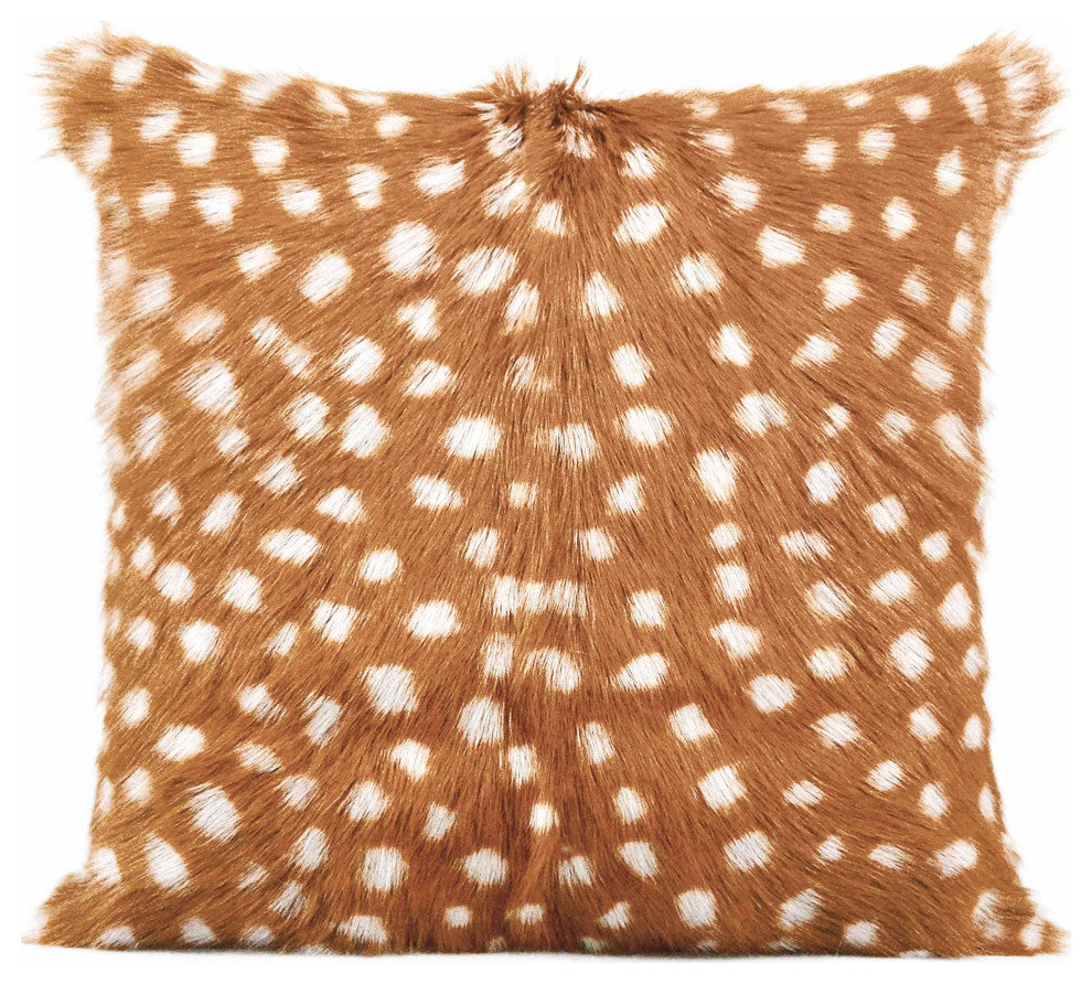 Amber 18" Genuine Goatskin Square Pillow