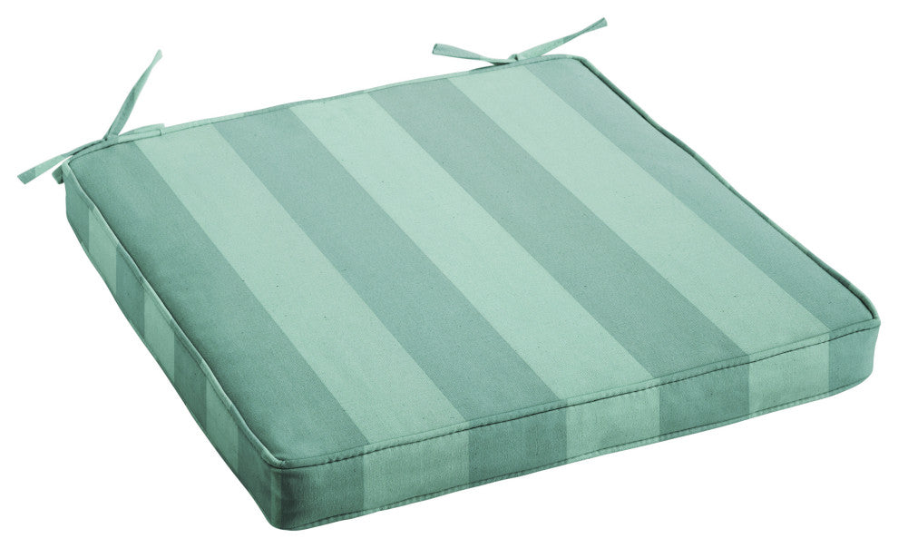 Sorra Home Outdoor/Indoor Corded Chair Cushion, Green, 19"x19"x3"