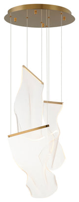 ET2 E24874-133 Rinkle 16"W LED Multi Light Abstract Pendant - French Gold