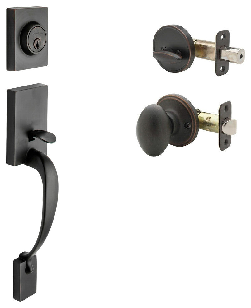 Active Handle Set, Egg Knob Interior Trim, Tuscan Bronze
