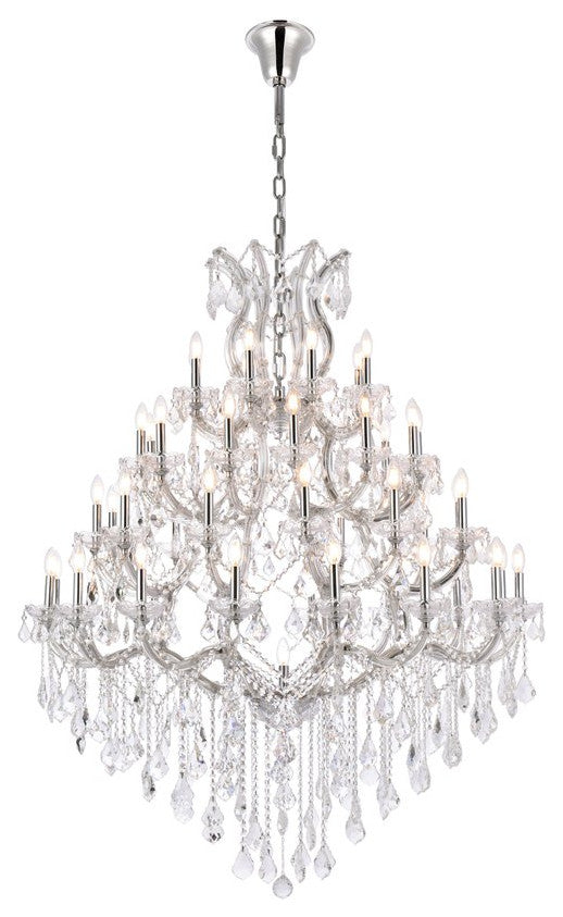 Elegant Maria Theresa Foyer Hall Light, Chrome Finish With Royal Cut Crystal