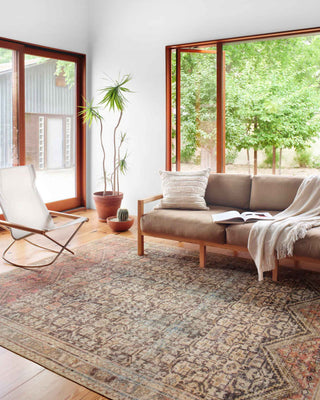 Printed Loren LQ-17 Charcoal/Multi Area Rug, 2'6"x7'6"