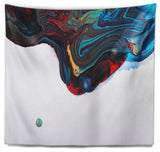 Multi Color Abstract Acrylic Paint Mix Abstract Wall Tapestry, 80"x68"