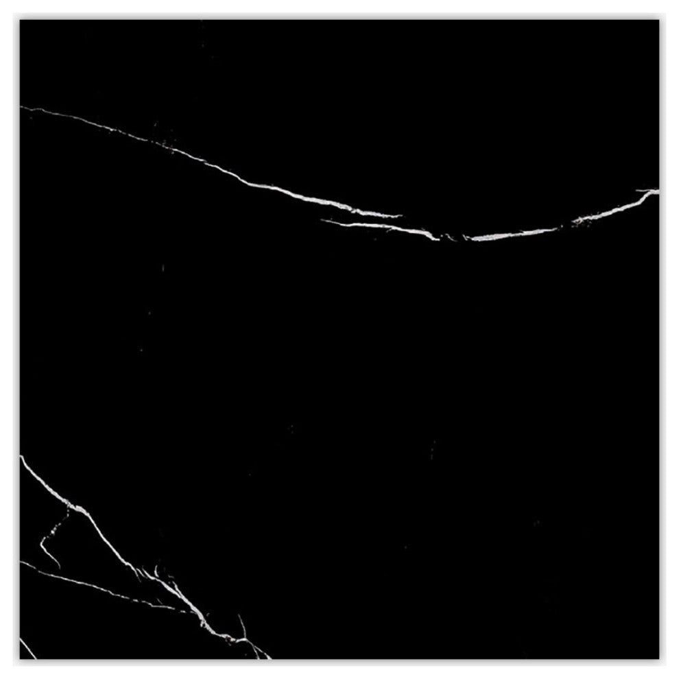 Nero Marquinia Glossy 24x24 Porcelain Tile