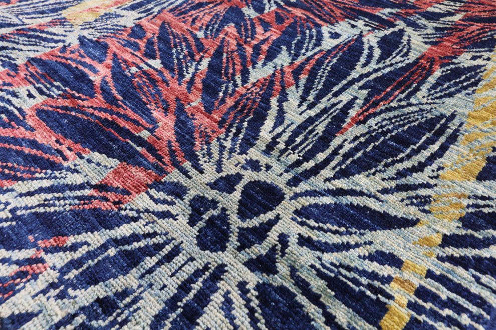 Wool and Silk Modern Handmade Rug 8' 10" X 11' 10" Q7333