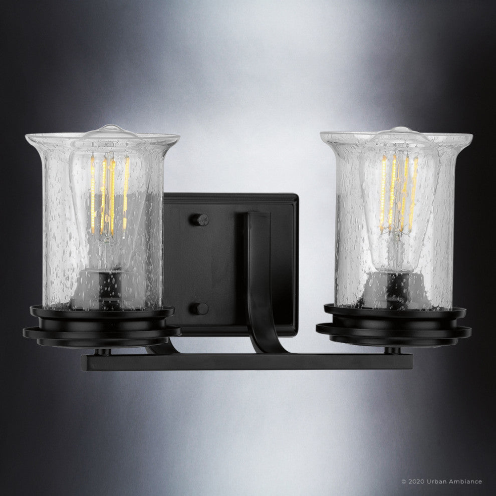 Luxury French Country Bath Vanity Light, Midnight Black, UHP3751