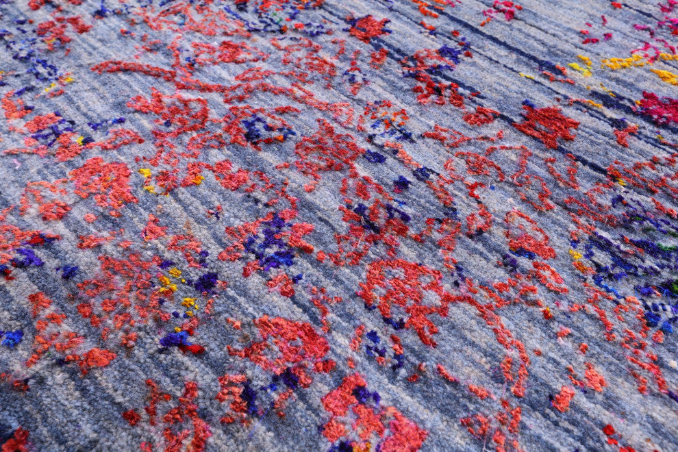 Handmade Modern Wool and Silk Rug 8' 10" X 12' 4" Q11861