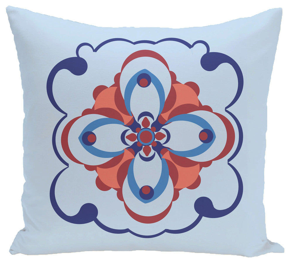 Kaleidoscope Too Geometric Print Outdoor Pillow, Faded Glory, 18"x18"