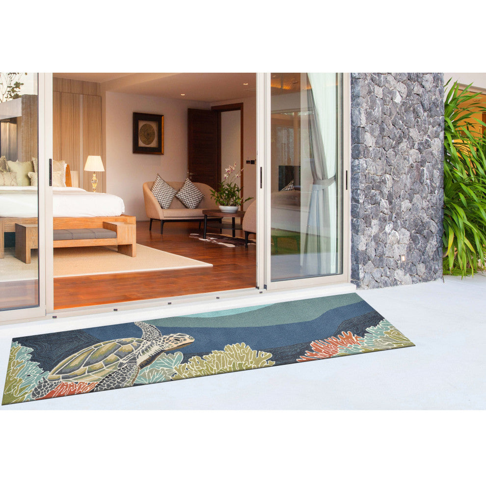 Ravella Akumal Indoor/Outdoor Rug, Ocean, 2'x8'