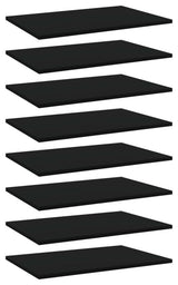vidaXL Bookshelf Boards 8-Piece Black 23.6"x15.7" Chipboard