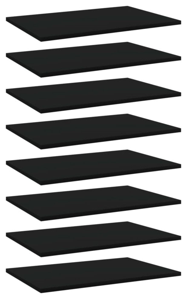 vidaXL Bookshelf Boards 8-Piece Black 23.6"x15.7" Chipboard