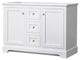 48" Double Bathroom Vanity, White, No Countertop, No Sinks, Gold Trim