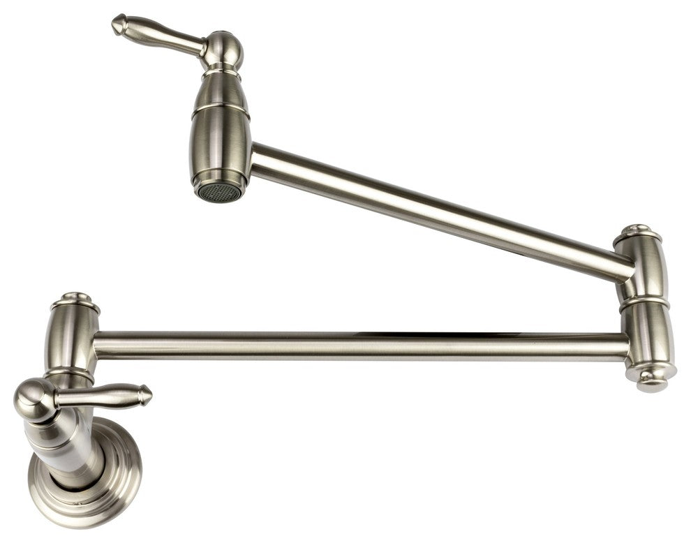 Traditional Wall-Mount Pot Filler in Brushed Nickel