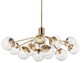 Silvarious Linear Convertible Chandelier, Champagne Bronze Clear, 12 Light