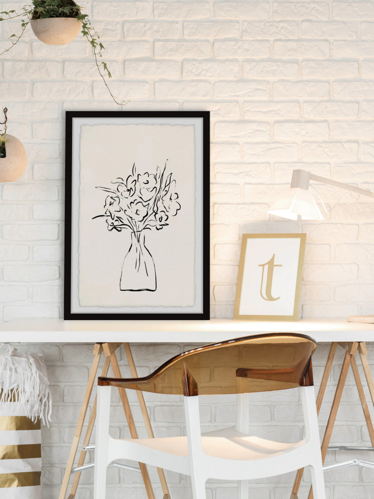 "Vase of Flowers" Framed Painting Print, 30x45
