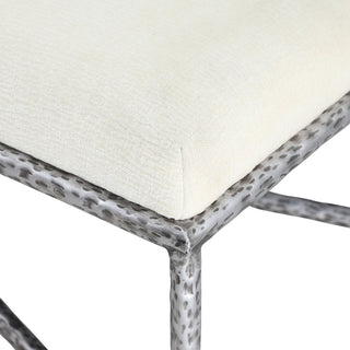 Valley Upholstered Bench, Cream, 54" W x 18" D, Silver, Chenille Fabric