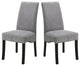 Set of 2 Upholstery Side Chairs Gray and Black
