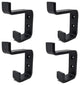 (4) Double Coat Hook C Black Steel Iron Modern Farmhouse Rustic Industrial