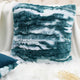 Jacquard Faux Fur Pillow Covers Set of 2, Deep Teal, 26'' x 26''