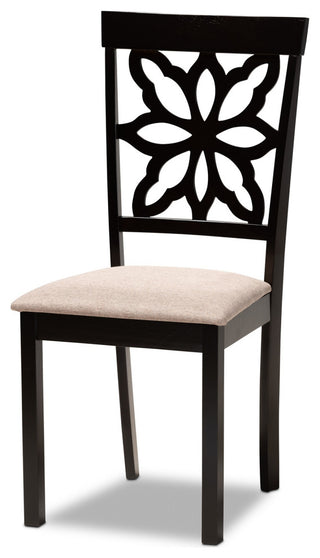 Baxton Studio Sand Upholstered and Brown Finished Wood 7-Piece Dining Set