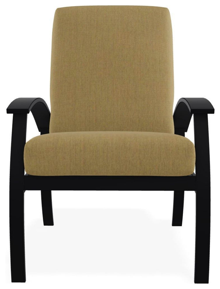 Belle Isle Cushion Deep Seating Outdoor Armchair, Stucco/Black