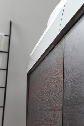 Ronda Wall Mount Vanity, Smoke Gray Oak, 55"