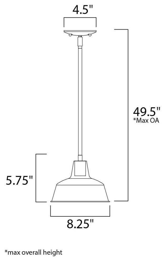 Maxim 35017 Pier M 1 Light 8-1/4"W Outdoor Warehouse Pendant - Weathered Zinc
