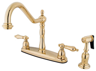 Kingston Brass Centerset Kitchen Faucet, Polished Brass