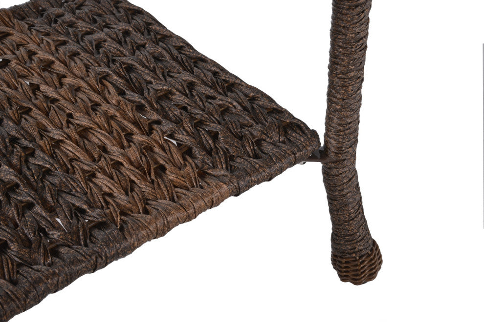 Outdoor Faux Sea Grass Garden Patio Furniture 4-Piece Set With Table