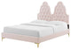 Tufted Platform Bed Frame, Twin Size, Velvet, Pink, Modern Contemporary, Bedroom