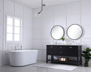 Home Living 60" Double Sink Bathroom Vanity Set, Black