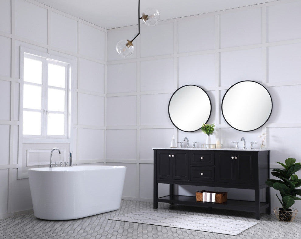 Home Living 60" Double Sink Bathroom Vanity Set, Black