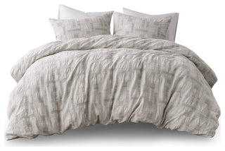 INK+IVY 3 Piece Cotton Jacquard Duvet Set