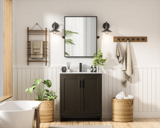 Home Living 30" Single Bathroom Vanity, Mocha Brown