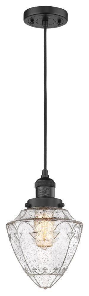 Innovations 201C-BK-G664-7 1 Light Mini Pendant, Matte Black