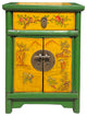 Oriental Distressed Green Yellow Kids Graphic End Table Nightstand Hcs7339