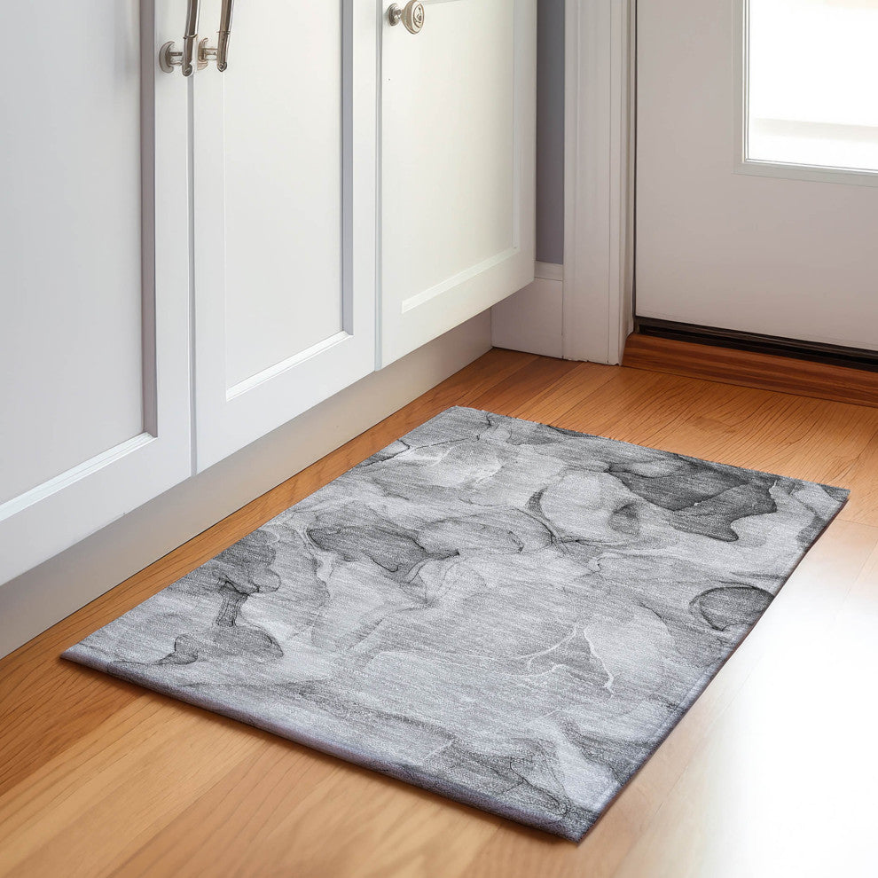Premium Machine Washable Mayfield AMF504 Gray 1'8" x 2'6" Rug