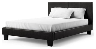 Furniture of America Ramone Faux Leather King Platform Bed in Espresso