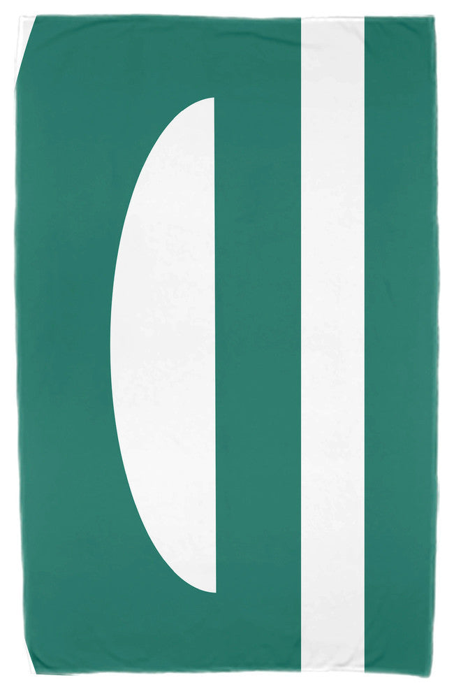 30"x60" Lock, Geometric Print Beach Towel, Green