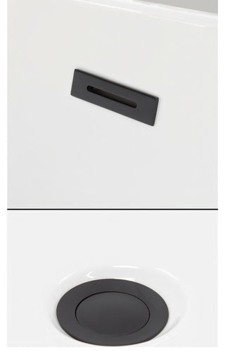 60" Freestanding Bathtub, Black, White Interior, Black Drain, Trim