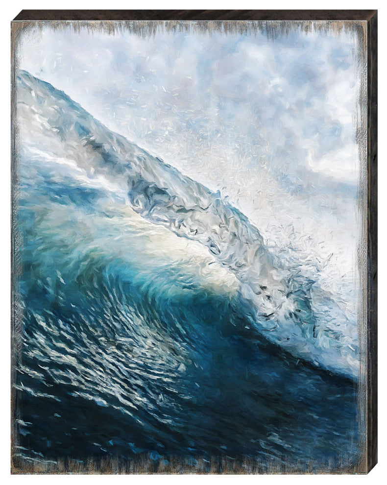 Ocean Wave Art Wooden Wall Art, Small 12x9